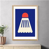 East End Prints Badminton White Red Print by Rosi Feist