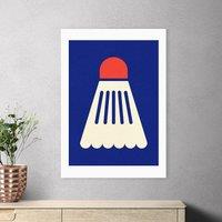 East End Prints Badminton White Red Print by Rosi Feist