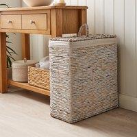 White Wash Wicker Slimline Laundry Basket