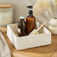 The Edited Life Rattan White Wash Square Tray