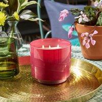 Pink Glass Citronella Multi Wick Outdoor Candle