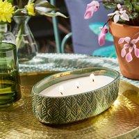 Embossed Oval Citronella Multi Wick Outdoor Candle