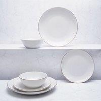 Gold Band 12 Piece Dinner Set