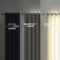 Luna Brushed Blackout Pencil Pleat Curtains