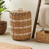 Rope White Stripe Rush Laundry Basket