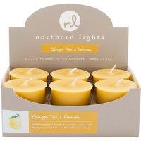 Northern Lights Set of 6 Ginger Tea and Lemon Votive Candles