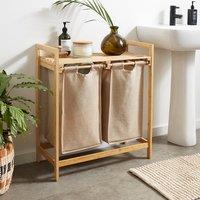 Lights and Darks Bamboo Double Laundry Hamper