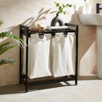 Lights and Darks Bamboo Double Laundry Hamper