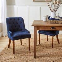Beatrice Button Back Dining Chair, Luxe Navy Velvet