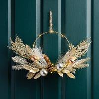 Artificial Light Up Metallic Ring Wreath