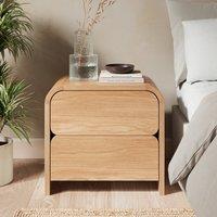 Bennett 2 Drawer Bedside Table, Light Oak