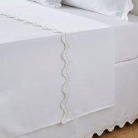 Dorma Double Scallop 100% Cotton Flat Sheet