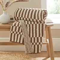 Rectangle Checkerboard Knit Throw Blanket 130cm x 180cm