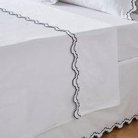 Dorma Double Scallop 100% Cotton Flat Sheet