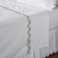 Dorma Double Scallop 100% Cotton Flat Sheet