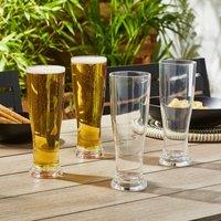 Set of 4 Clear Plastic Beer Glasses