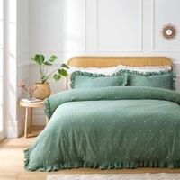 Zendaya Frilled 100% Cotton Duvet Cover and Pillowcase Set