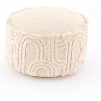 Curves Tufted Natural Pouffe
