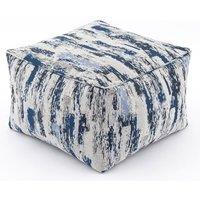 Abstract Global Navy Cube Pouffe