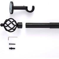 Caged Ball Extendable Metal Eyelet Curtain Pole