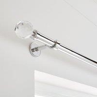 Faceted Ball Extendable Metal Eyelet Curtain Pole