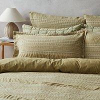 Alara Jaquard Soft Olive 100% Cotton Oxford Pillowcase