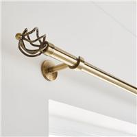 Caged Ball Extendable Metal Eyelet Curtain Pole