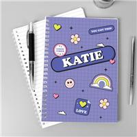 Personalised Good Vibes A5 Notebook