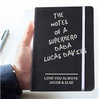 Personalised Free Text Black Hardback Notebook