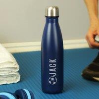 Personalised Football Metal Insulated Drinks Bottle