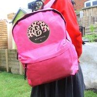 Personalised Leopard Print Backpack