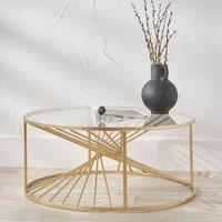 Liberty Coffee Table, Glass and Gold Metal