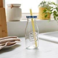 Glass Bottle with Coloured Straw
