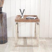 Evelyn Natural Antique Side Table, Mango Wood