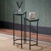 Marazzi Half Moon Side Tables, Bevelled Glass