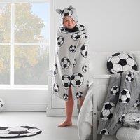 Catherine Lansfield Football Fleece Hooded Blanket