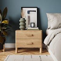 Hatton 2 Drawer Wide Bedside Table