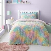 Catherine Lansfield Rainbow Cuddly Duvet Cover and Pillowcase Set