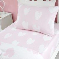 Catherine Lansfield Brushed Hearts Brushed Cotton Fitted Sheet