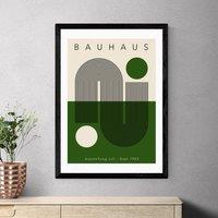 East End Prints Green Geometric Bauhaus by Luxe Poster Co