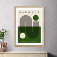 East End Prints Green Geometric Bauhaus by Luxe Poster Co