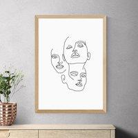East End Prints Three Line Art Faces by Sundry Society