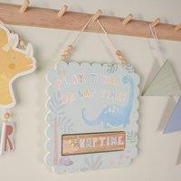 Petit Cheri Dinosaur Playtime Or Nap Time Hanging Plaque