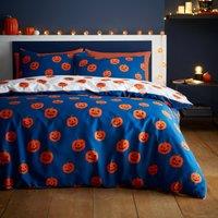 Catherine Lansfield Halloween Pumpkins Polycotton Duvet Cover and Pillowcase Set