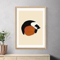 East End Prints Sleeping Cat Print by Sifa Mustafa