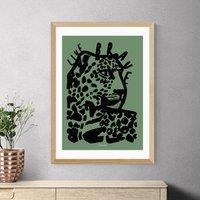 East End Prints Live Brave Green Tiger Print by Wonder and Rah