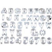 Set of 35 Metal Alphabet Cookie Cutter Set with Bag