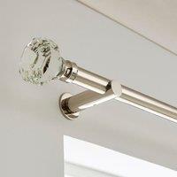 Crystal Gemstone Fixed Metal Curtain Pole with Rings
