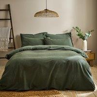 Seersucker Woven Cotton Duvet Cover & Pillowcase Set