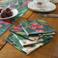 Set of 4 Botanical Bird Napkins